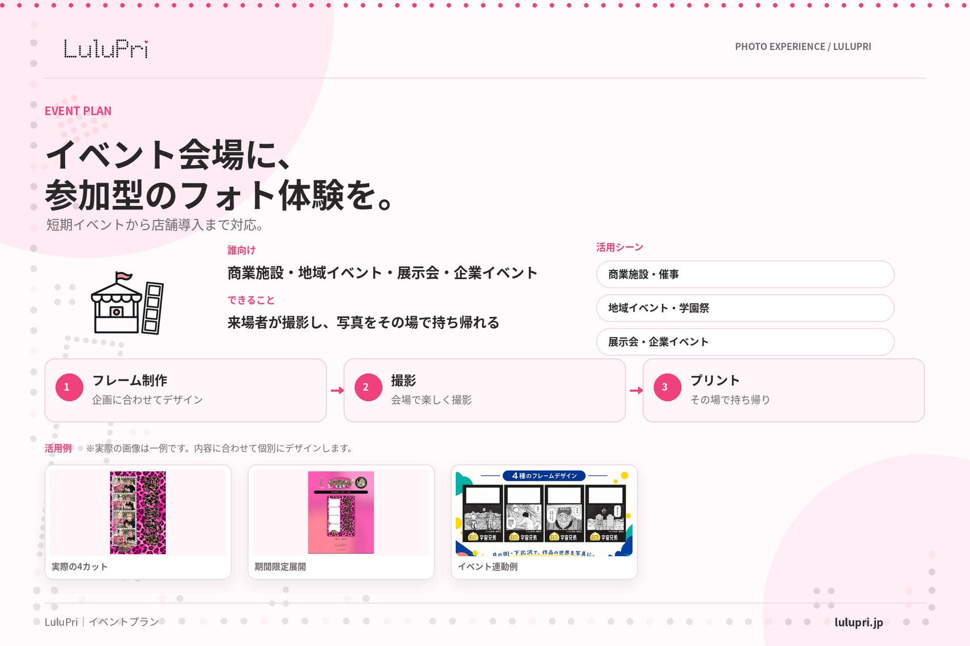 来場者が参加できるイベントプラン